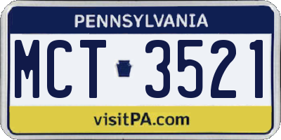 PA license plate MCT3521