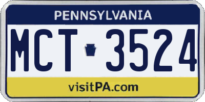 PA license plate MCT3524