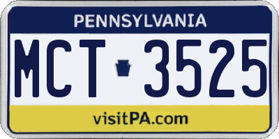 PA license plate MCT3525