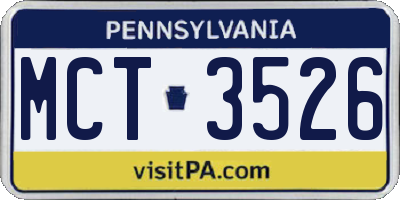 PA license plate MCT3526