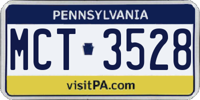 PA license plate MCT3528