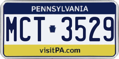 PA license plate MCT3529
