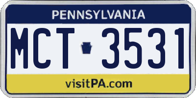 PA license plate MCT3531