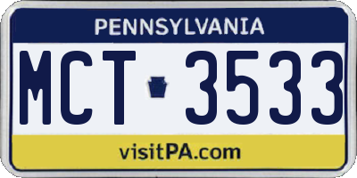 PA license plate MCT3533
