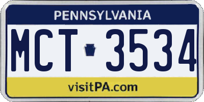 PA license plate MCT3534