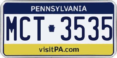 PA license plate MCT3535