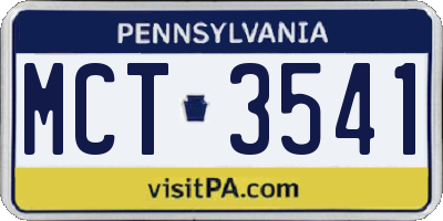 PA license plate MCT3541