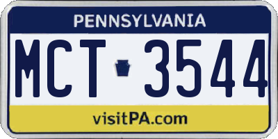 PA license plate MCT3544