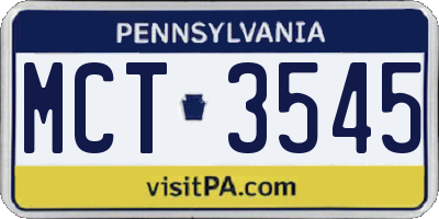 PA license plate MCT3545