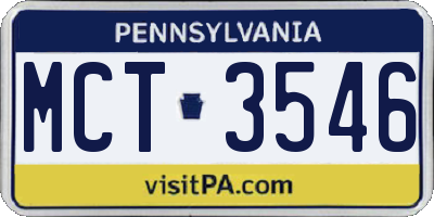 PA license plate MCT3546