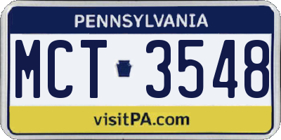 PA license plate MCT3548