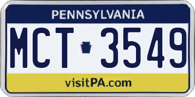 PA license plate MCT3549