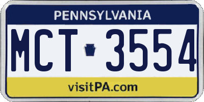 PA license plate MCT3554