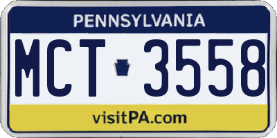 PA license plate MCT3558
