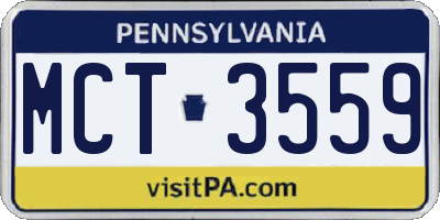 PA license plate MCT3559