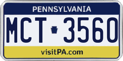 PA license plate MCT3560