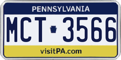 PA license plate MCT3566