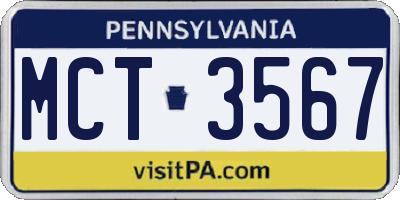 PA license plate MCT3567