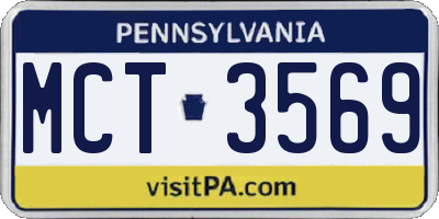 PA license plate MCT3569