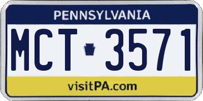 PA license plate MCT3571