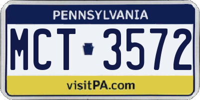 PA license plate MCT3572