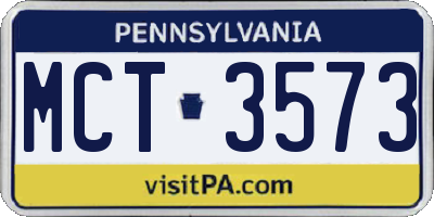 PA license plate MCT3573