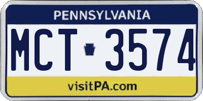PA license plate MCT3574