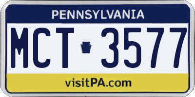 PA license plate MCT3577