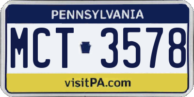 PA license plate MCT3578