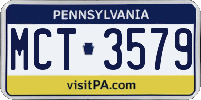 PA license plate MCT3579
