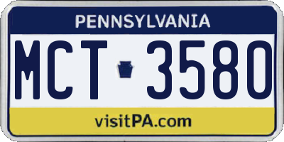 PA license plate MCT3580