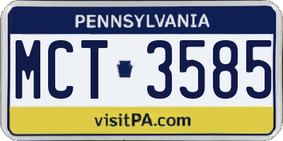 PA license plate MCT3585