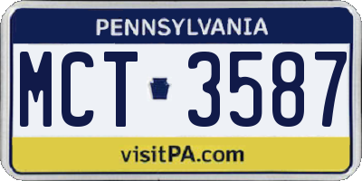 PA license plate MCT3587