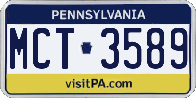 PA license plate MCT3589