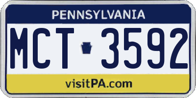 PA license plate MCT3592