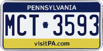 PA license plate MCT3593