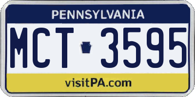 PA license plate MCT3595