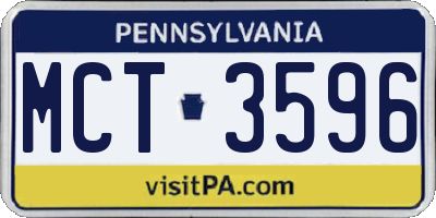 PA license plate MCT3596