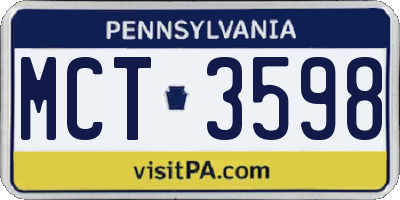 PA license plate MCT3598
