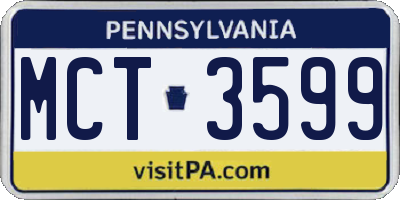 PA license plate MCT3599