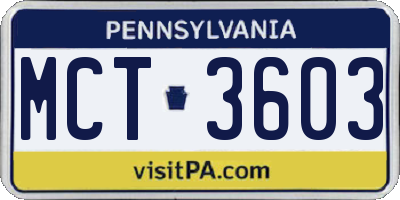 PA license plate MCT3603