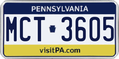 PA license plate MCT3605