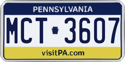 PA license plate MCT3607
