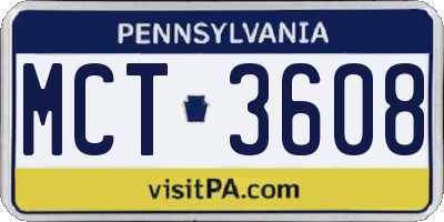 PA license plate MCT3608