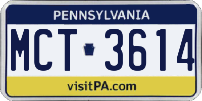 PA license plate MCT3614