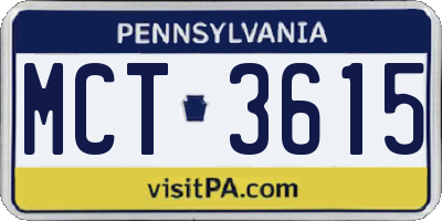 PA license plate MCT3615