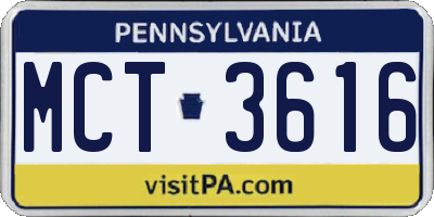 PA license plate MCT3616