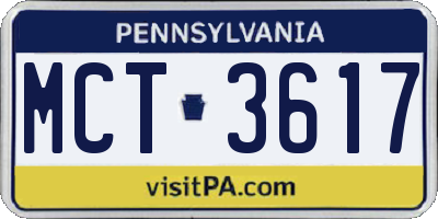 PA license plate MCT3617