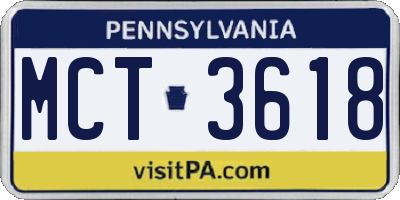 PA license plate MCT3618
