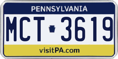PA license plate MCT3619
